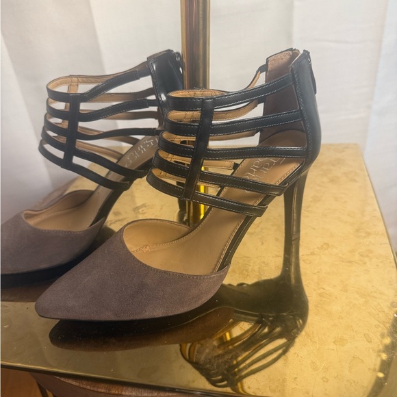 Eva Franco Black Strappy Heels with Elegant Design 7 1/2 - Picture 1 of 7